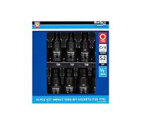 Blue Spot Tools 10 llaves de vaso Torx de impacto de 1,27 cm (T20-T70)