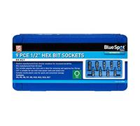 Blue Spot Tools 9 llaves de vaso hexagonales de 1/2 (H4-H17)
