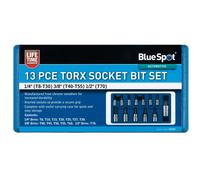 Blue Spot Tools Juego de 13 Brocas Torx (T8-T70) para enchufes