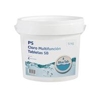 Blue Tab Cloro Multifuncion en Tabletas 250 gr, Previene Algas y Manchas Negras o Verdes sin Sulfato de Cobre, 5 KG - BL2605 Piscinayspa