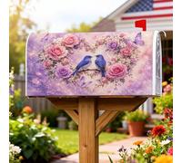 Bluebirds - Fundas magnéticas para buzón, diseño romántico vintage de rosas, mariposas, primavera violeta, fundas para buzón para exteriores, decoración de porche delantero, 21 x 25.5 pulgadas