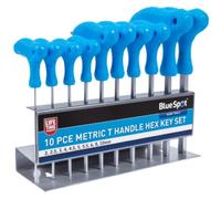 BlueSpot Tools 12185 - Juego de llaves hexagonales (10 unidades, mango en T, 2 a 10 mm)