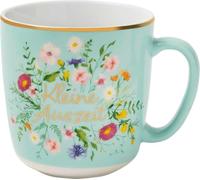 Blütenträume Kaffeebecher "Pequeño Auszeit", 350 ml: Kaffeetasse, Teetasse, Becher aus Porzellan mit Goldakzenten ¿ Hochwertiges Gift Freunde Auszeit