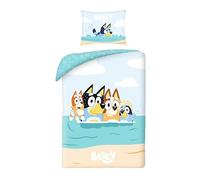 Bluey Playa Funda Nórdica Cama 90 140x200 + Funda Almohada Bingo Bandit