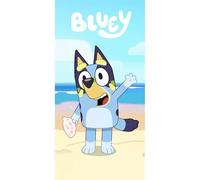 BlueY Toalla de playa para niños - Toalla pequeña con estampado de color azul - 70 x 140 cm - Fabricada en 100% poliéster de 240 g/m²