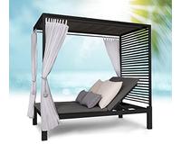 blumfeldt Cama Balinesa, Tumbona Doble Jardin Exterior Regulable y Respaldo Reclinable, Cama Jardin Exterior con Techo Solar, Tumbonas Dobles, XL Sunbeds, Tumbonas