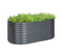 blumfeldt Jardineras Exterior Grandes para Jardín, Huerto Urbano Terraza para Plantar Todo Tipo de Vegetales, Hierbas y Flores, Maceteros Exterior Elevados de Acero, 200 x 80 x 100 cm, Gris Obscuro