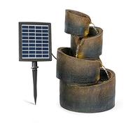 blumfeldt Mantua Fuente Solar en Cascada - Energía Solar, 2,8 Vatios, Batería de Iones de Litio, 5 Horas de Funcionamiento, Interiores/Exteriores, 4 Niveles Cascada, Iluminación LED, Poliresina