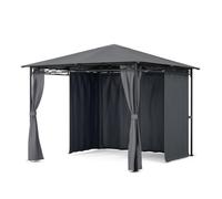Blumfeldt Mondo - Carpa para Fiestas Tipo pérgola, Carpa para jardín, tamaño: 2,95 x 2,6 x 2,95 m, 4 Paneles Laterales, EasyMount, protección contra la Intemperie: UV/Viento/Lluvia, Gris Oscuro