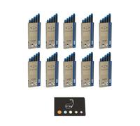 Blumie - Lote de 50 cartuchos de tinta largos Parker Quink de color azul + 1 regla marcapáginas de madera de gato