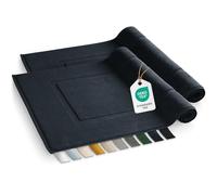 Blumtal Alfombrilla Baño Absorbente - Alfombrilla de Baño 100% Algodón 50x80 cm - Alfombrillas de Baño y Ducha con Certificado Oeko-Tex - Alfombrilla de baño en Set de 2, Azul Oscuro
