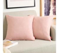 Blumtal Juego de 2 Funda para Cojín de Chenilla - Fundas Decorativas de cojín para sofá con Cremallera Cubierta, Rosa Palo, 60 x 60 cm