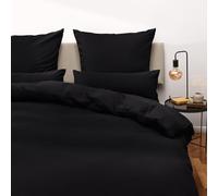 Blumtal Juego de Funda Nórdica de Microfibra Muy Suave y Transpirable - Cama 105: 200x200cm 2X 40x80cm, Negro