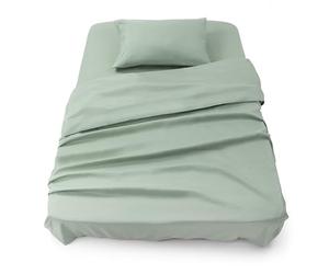Blumtal Juego de Sábanas - Set de 3 Piezas, Sábana Bajera Ajustable Cama 90, Encimera 160x275 + 1 Funda de Almohada 50x80cm, Verde Verano