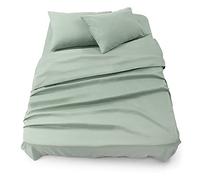 Blumtal Juego de Sábanas - Set de 4 Piezas, Sábana Bajera Ajustable Cama 135, Encimera 220x275 + 2 Fundas de Almohada 50x80cm, Verde Verano