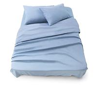 Blumtal Juego de Sábanas - Set de 4 Piezas, Sábana Bajera Ajustable Cama 150, Encimera 240x275 + 2 Fundas de Almohada 50x80cm, Azul