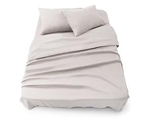 Blumtal Juego de Sábanas - Set de 4 Piezas, Sábana Bajera Ajustable Cama 150, Encimera 240x275 + 2 Fundas de Almohada 50x80cm, Gris Claro de Luna