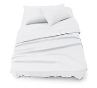 Blumtal Juego de Sábanas - Set de 4 Piezas, Sábana Bajera Ajustable Cama 160, Encimera 240x275 + 2 Fundas de Almohada 50x80cm, Blanco