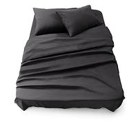 Blumtal Juego de Sábanas - Set de 4 Piezas, Sábana Bajera Ajustable Cama 180, Encimera 280x275 + 2 Fundas de Almohada 50x80cm, Antracita