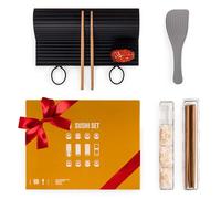 Blumtal Kit sushi maker, kit completo de sushi con cinta rodante, 4 palillos de madera de alta calidad, cuchara de arroz, dispositivo de sushi, maki, nigiri, temaki para principiantes y profesionales