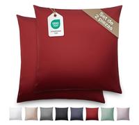 Blumtal Set de 2 Funda de Almohada Mako Satín - 100% algodón, Funda de Almohada Super Suave, Rojo, 60 x 60cm