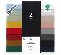 Blumtal Set de 2 Sábana Bajera Ajustable de 90gr y 120x200x30cm, Sábana Bajera de Microfibra Premium con Certificado Oeko-Tex, Negro