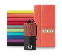 Blumtal Set de 2 Toallas de Microfibra - 80x40 cm, Secado Rápido para Gimnasio - Pequeña, Coral