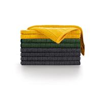 Blumtal Set de 8 Bayetas de Microfibra Premium 30x40cm - Paños de Microfibra 355g sin Pelusas, Bayeta de Microfibra Muy Absorbente y de Secado rápido, 4 Antracita + 2 Amarillas + 2 Verdes