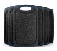Blumtal Tabla cortar Cocina de plástico - Tabla de Cortar 25x15 en set de 6 - Lavable en lavavajillas Cutting board - Libre de BPA tabla de cortar cocina - Chopping board tabla cortar Negro Perla