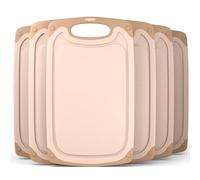 Blumtal Tabla cortar Cocina de plástico - Tabla de Cortar 25x15 en set de 6 - Lavable en lavavajillas Cutting board - Libre de BPA tabla de cortar cocina - Chopping board tabla cortar Beige