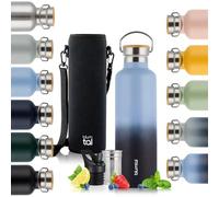 Blumtal Termo 500ml - Botella de acero inoxidable de doble pared 500ml - Botella isotérmica libre de BPA 500ml - Botella de acero inoxidable 500ml - botella de té - deportiva - Gris Azul