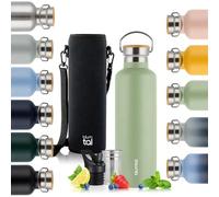 Blumtal Termo 500ml - Botella de acero inoxidable de doble pared 500ml - Botella isotérmica libre de BPA 500ml - Botella de acero inoxidable 500ml - botella de té - deportiva - Verde Verano