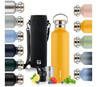 Blumtal Termo 500ml - Botella de Acero Inoxidable de Doble Pared - Isotérmica Libre de BPA - para Té y Deportes - Amarillo Hipster
