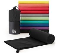 Blumtal Toalla Microfibra 200x100 cm - Secado Rápido para Gimnasio - Grande, Negro