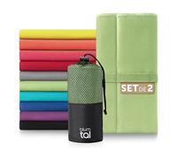 Blumtal Toalla Microfibra 80x40 cm en Set de 2 - Toallas Gimnasio de Microfibra de Secado rápido - Toalla Gym - Toallas para Gimnasio - Toalla Microfibra Gimnasio - Toallas pequeñas Colegio - Verde