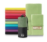 Blumtal Toallas Microfibra 180x90 cm + 80x40 cm - Toallas Gimnasio de Secado Rápido - Verde