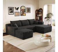 BLUON HOME Sofá modular, chaise longue, chaise longue, sofá de 241 cm con diseño de nubes, modernos sofás minimalistas vestidos, cómodo sofá en forma de L para el salón, asiento profundo con esquina