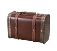 BLWOTMOR Caja Almacenamiento Pino con Acabado Portátil Maleta Vintage Versátil Baúl coración l Hogar para Fotografía, Gris