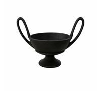 BLWOTMOR Cuenco con Pedestal Decorativo Acabado Efecto Piedra, con Pedestal, Vintage, Bandeja Decorativa, para Comedor, Recibidor, Negro