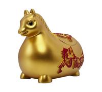 BLWOTMOR Hucha con Forma de Caballo, Escultura de Animal, Adorno de Vinilo, Tarro, Ideal para Colocar sobre Una Mesa, Ahorro Infantil, Decoración del Hogar, Re, Oro, L