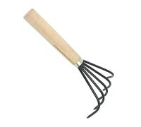 BLWOTMOR Rastrillo de Jardín, Rastrillo de Mano, Herramienta de Jardín, de con Mango de Madera Resistente Y