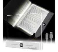 BlyeMichdi Luz Lectura, Panel de Lectura LED, Lámpara Lectura Libro, Luz para Leer Libros en la Cama, 3 Colores Regulable con Temporizador, Luces Planas Inteligentes para Leer Por Noche (Blanco)