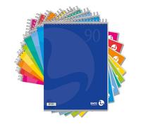 BM BeMore - Bloc de espiral L/C Color 0107402, formato A4, rayas 1R, rayas sin mármoles, papel 90 g/m², paquete de 5 unidades, colores surtidos
