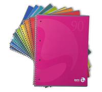 BM BeMore - Bloc espiral Maxi Color 0105349 - 60 hojas - Bloque espiral con agujeros - Tamaño A4 - Rayas 1R - Papel 90 g/m² - 8 colores surtidos - Paquete de 5 unidades