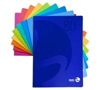 BM BeMore Color 80, 0110588, cuaderno tamaño A4, rayado 5 mm, cuadrícula 5 mm para 1° y 2° elementar, papel 80 g/m², colores surtidos, paquete de 12 unidades