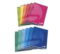 BM BeMore Color 80, 0110598, cuaderno formato A5, rayas 5 mm, cuadros 5 mm para 1° y 2° elementare, papel 80 g/m², colores surtidos, paquete de 12 unidades