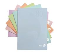 BM BeMore - Color 80 pastel - 0121001 - Cuaderno A4 - Línea C - Rayas con márgenes para 4º y 5º Primaria - Papel 80 g/m² - Colores surtidos - Paquete de 12 10 unidades