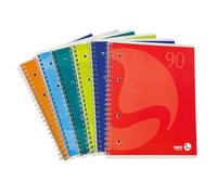 BM BeMore - Cuaderno en espiral, color 60 Fg, 0105339, bloc en espiral con agujeros, formato A5, rayas 1R, rayas sin margen, papel de 90 g/m², colores surtidos, paquete de 5 unidades