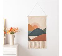 BMIDRUT Tapiz de macramé para colgar en la pared, tapiz bohemio, tapiz artístico para el hogar, apartamento, dormitorio, fondo, 50 x 85 cm