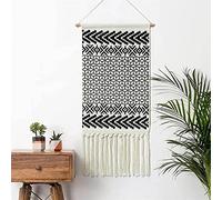 BMIDRUT Tapiz de macramé tejido para colgar en la pared, decoración bohemia para el hogar, telón de fondo bohemio para apartamento, dormitorio, puerta, decoración de 50 x 85 cm